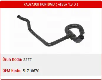 MASTER M2277 Radyatör Alt Hortumu 51718670 resmi