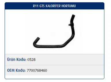 MASTER M0528 Kalorifer Hortumu 7700768460 resmi