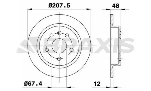 BRAXIS AE0370 Arka Fren Diski 569127 resmi