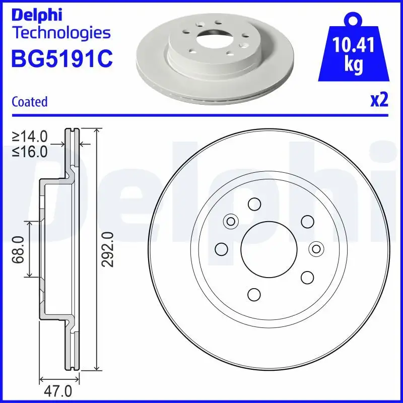 DELPHI BG5191C Arka Fren Diski resmi