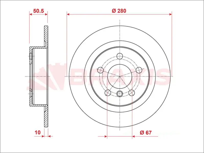 BRAXIS AE0959 Arka Fren Diski 34216864141 resmi