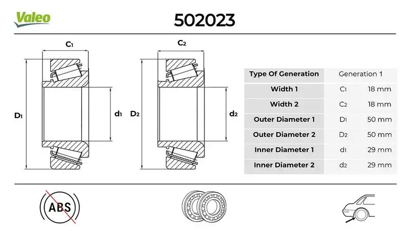 VALEO 502023 Arka Aks Rulmanı resmi