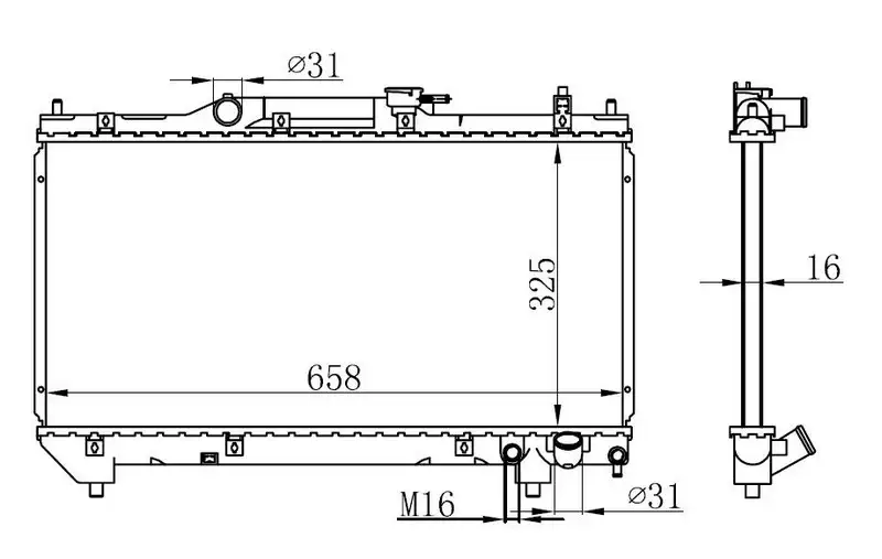 ORIS BTO049016 Radyatör 164000D080 resmi