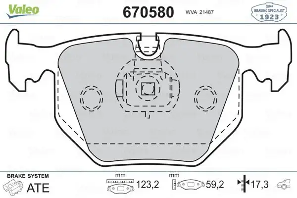 VALEO 670580 Arka Fren Balatası resmi