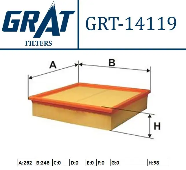 GRAT 14119 Hava Filtresi 835617 resmi