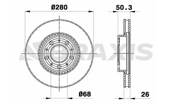 BRAXIS AE0299 Ön Fren Diski 31262092 resmi