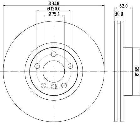 HELLA 8DD355117-741 Ön Fren Diski resmi