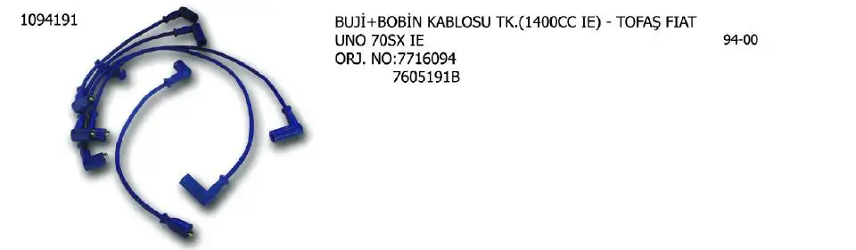 ÜNÜVAR 1094191 Buji Kablosu 7716094 resmi