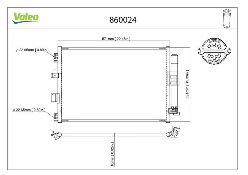 VALEO 860024 Klima Radyatörü DV6119710AB resmi