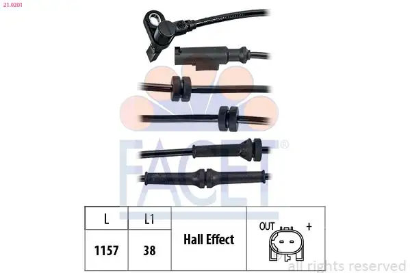 FACET 21.0201 ABS Hız Sensörü (Ön) resmi