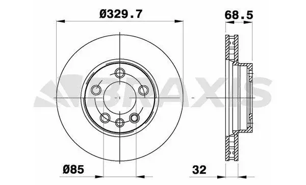 BRAXIS AD1007 Ön Fren Diski (Sağ) 95535140241 resmi