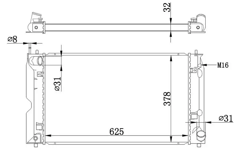 ORIS BTO523026 Radyatör 164000N031 resmi