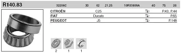 SNR 10R33108A Arka Aks Rulmanı resmi
