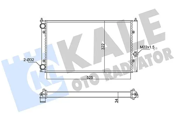 KALE 348245 Radyatör 1H0121253S resmi