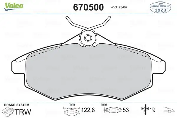VALEO 670500 Ön Fren Balatası resmi