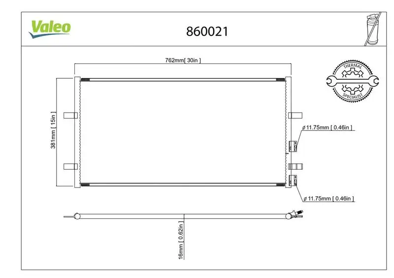 VALEO 860021 Klima Radyatörü resmi