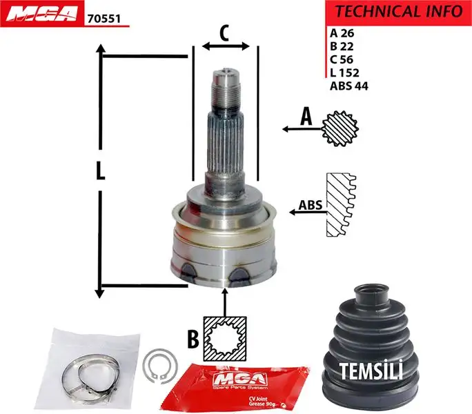 MGA 70551 Aks Kafası (Dış) F02425400 resmi