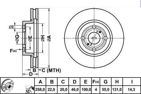 MGA 50354 Ön Fren Diski 435120D060 resmi