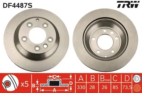 TRW DF4487S Arka Fren Diski resmi