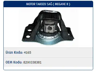 MASTER M4165 Motor Takozu (Sağ) 8200338381 resmi