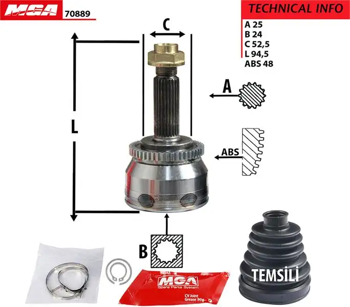 MGA 70889 Aks Kafası (Dış) 495001R300 resmi
