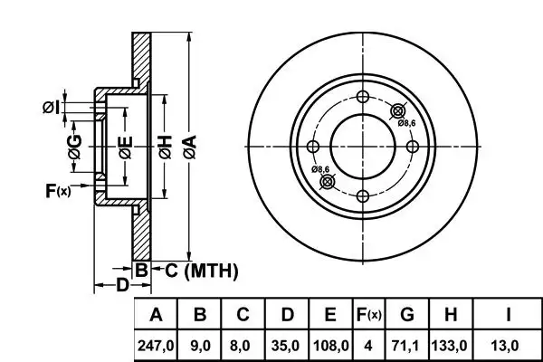 MGA 50126 Arka Fren Diski 4246W9 resmi