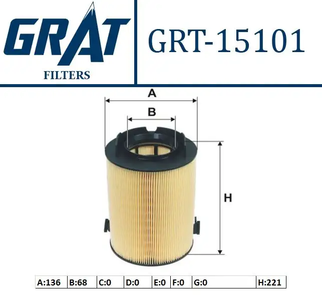 GRAT 15101 Hava Filtresi 1F0129620 resmi