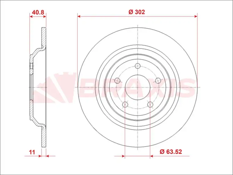 BRAXIS AE1012 Arka Fren Diski 1936154 resmi