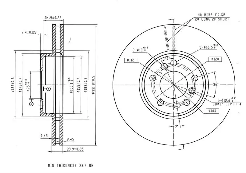 MGA 50646 Ön Fren Diski 34116756045 resmi