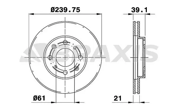 BRAXIS AE0187 Ön Fren Diski 45251SAAG11 resmi