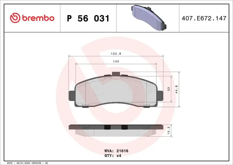 BREMBO P56031 Ön Fren Balatası resmi