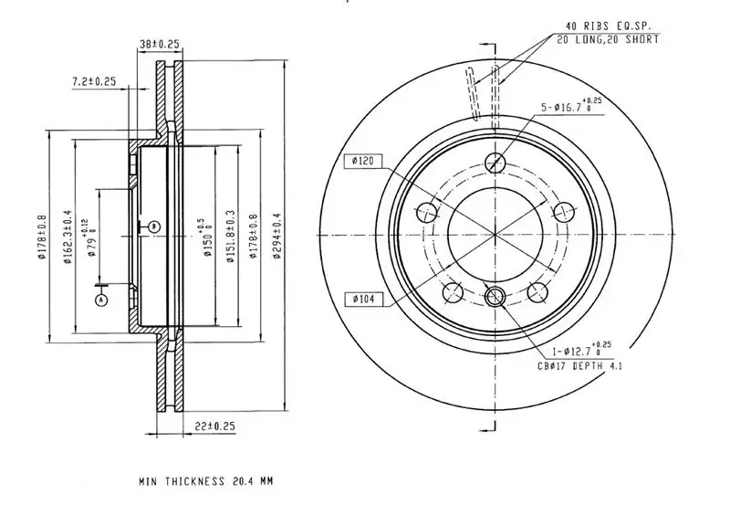 MGA 50704 Ön Fren Diski 34119804828 resmi