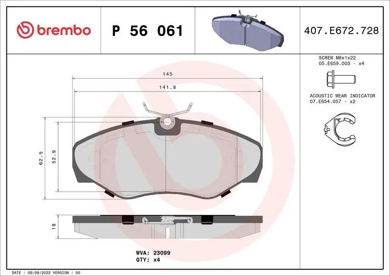 BREMBO P56061 Ön Fren Balatası resmi