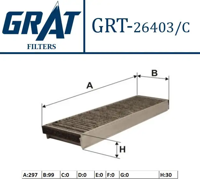 GRAT 26403C Polen Filtresi (Karbonlu) 4F0898438A resmi