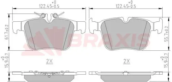 BRAXIS AA0618 Arka Fren Balatası A0084201320 resmi