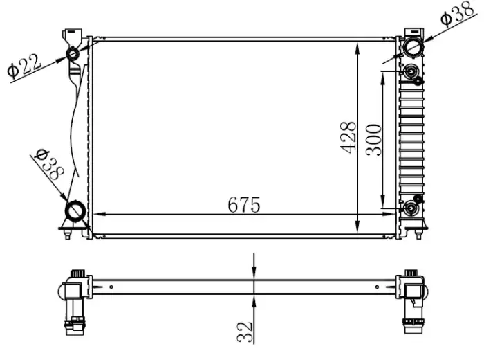 ORIS BAU064032 Radyatör 4F0121251P resmi