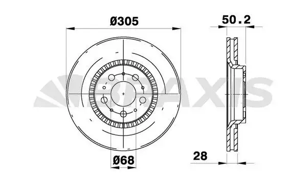 BRAXIS AD0289 Ön Fren Diski 31262707 resmi