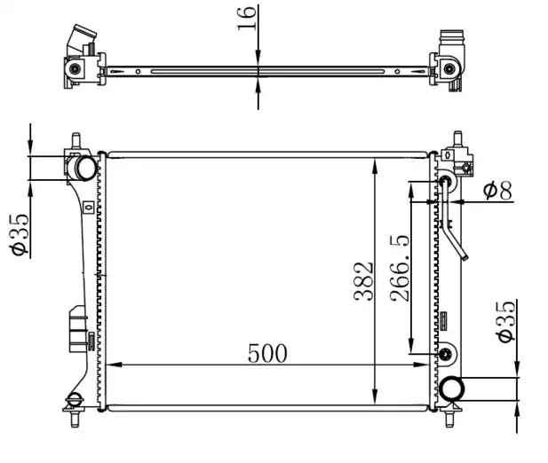 ORIS BHY111016 Radyatör 253101J050 resmi