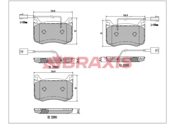 BRAXIS AA0782 Ön Fren Balatası 77368402 resmi