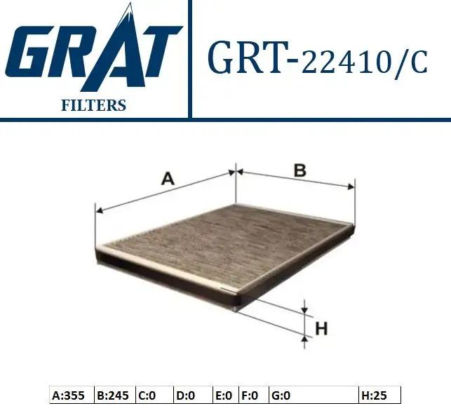 GRAT 22410C Polen Filtresi (Karbonlu) 1688300118 resmi
