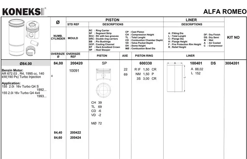 KONEKS 600330 Motor Segmanı (STD) resmi