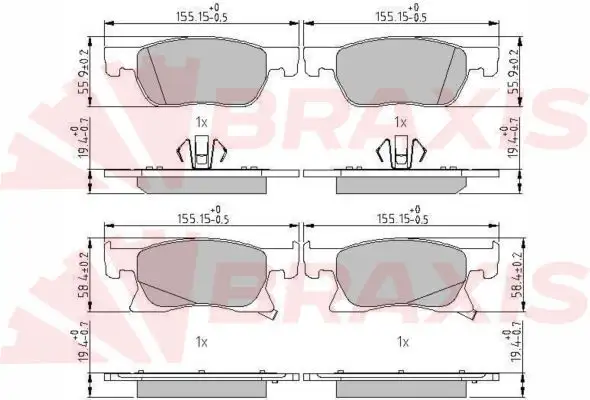 BRAXIS AA0673 Ön Fren Balatası 13478300 resmi