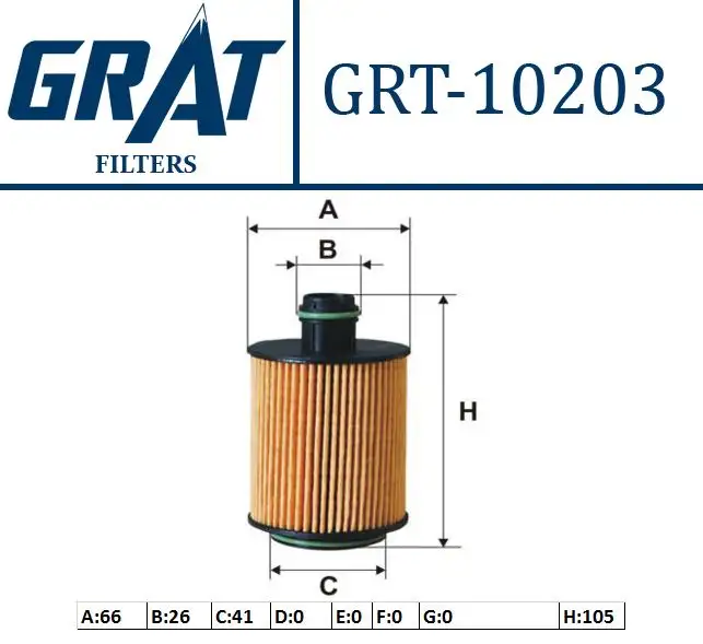 GRAT 10203 Yağ Filtresi 71751128 resmi