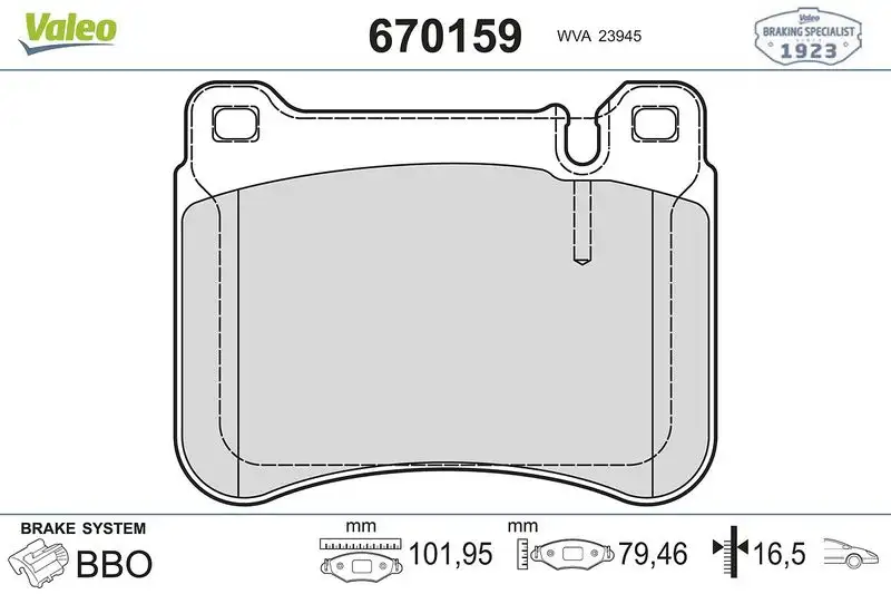 VALEO 670159 Ön Fren Balatası A0044205120 resmi
