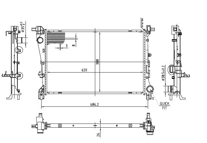 MGA 80498 Radyatör 52052630 resmi