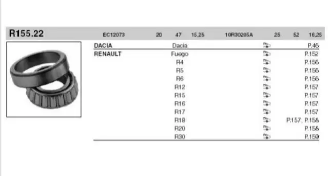 SNR EC12073 Arka Aks Rulmanı resmi