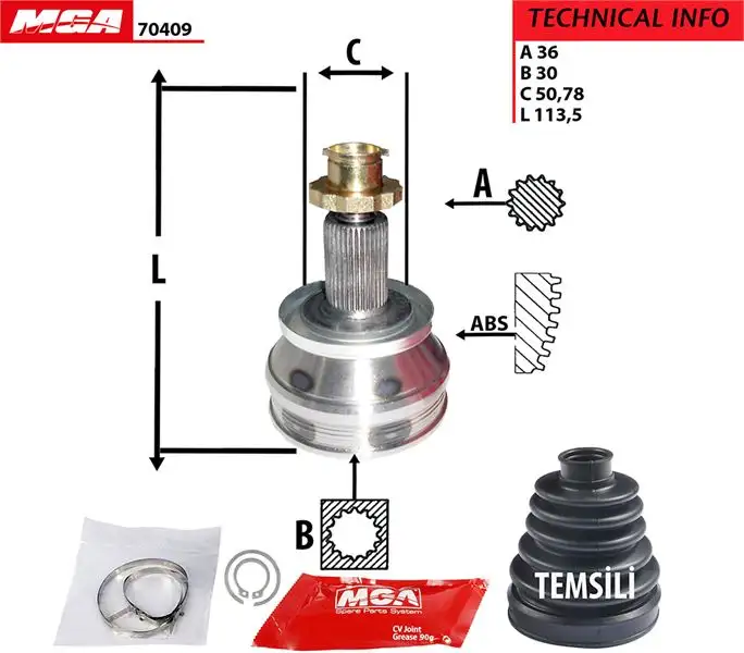MGA 70409 Aks Kafası (Dış) 6Q0498099E resmi