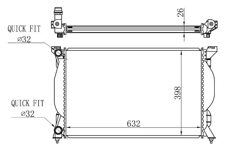 ORIS BAU011026 Radyatör 8E0121251 resmi