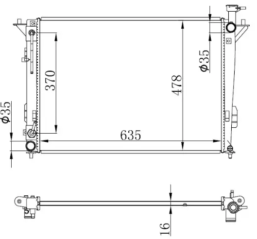 ORIS BHY085016 Radyatör 253102S550 resmi