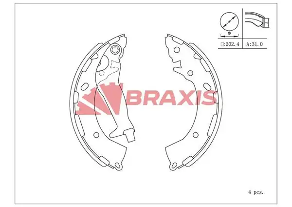 BRAXIS AC0144 Arka Fren Balatası resmi
